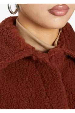 Outerwear^De La Creme Fashions Oversized Patch Pocket Borg Shacket