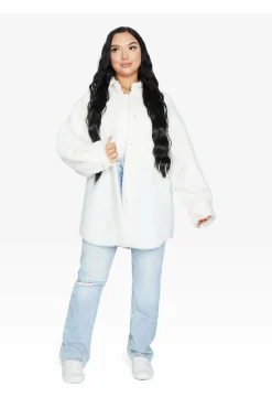 Outerwear^De La Creme Fashions Oversized Patch Pocket Borg Shacket
