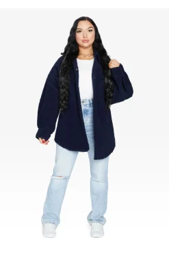 Outerwear^De La Creme Fashions Oversized Patch Pocket Borg Shacket