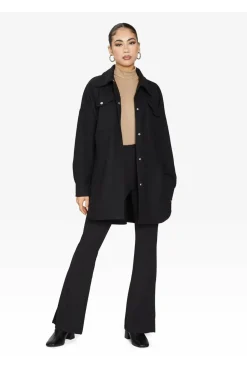 Outerwear^De La Creme Fashions Oversized Stud Button Shacket