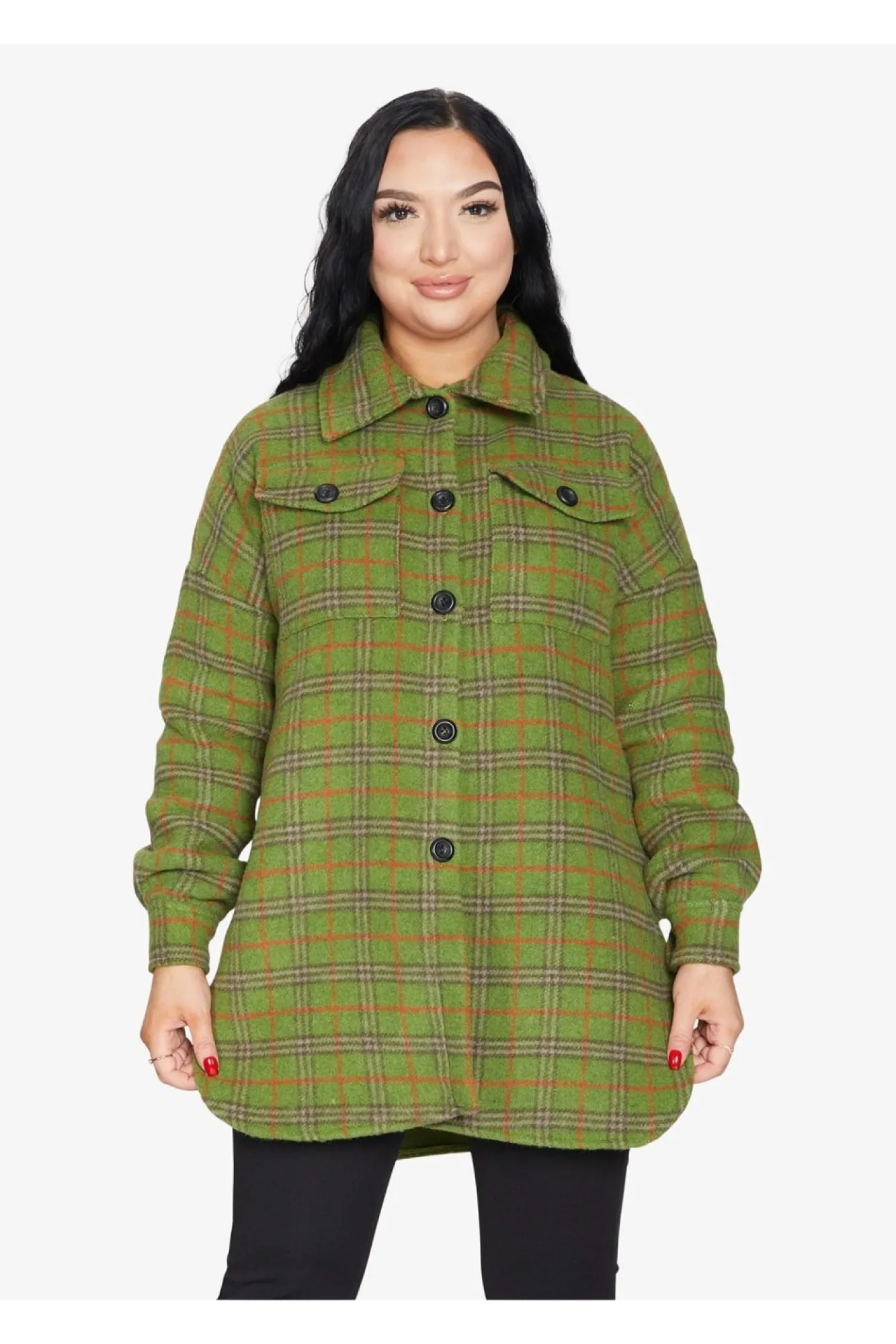 Outerwear^De La Creme Fashions Oversized Nova Check Wool Blend Shacket
