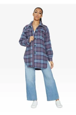 Outerwear^De La Creme Fashions Oversized Nova Check Wool Blend Shacket