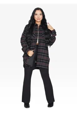 Outerwear^De La Creme Fashions Oversized Nova Check Wool Blend Shacket