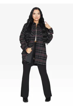 Outerwear^De La Creme Fashions Oversized Nova Check Wool Blend Shacket