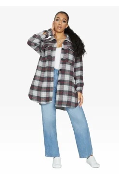 Outerwear^De La Creme Fashions Oversized Nova Check Wool Blend Shacket