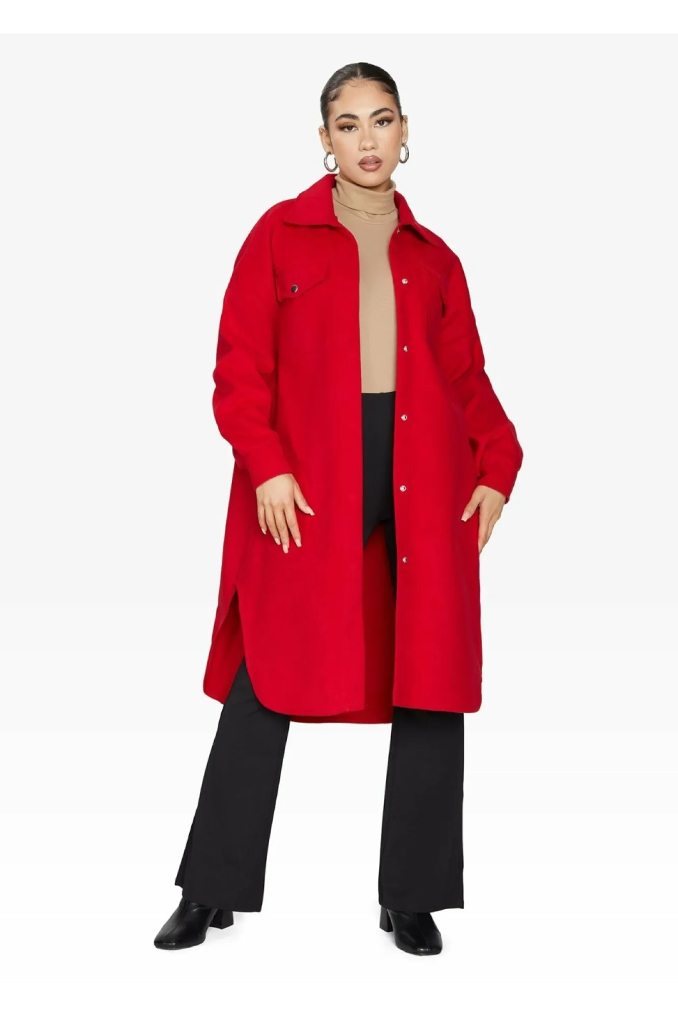 Outerwear^De La Creme Fashions Oversized Longline Shacket