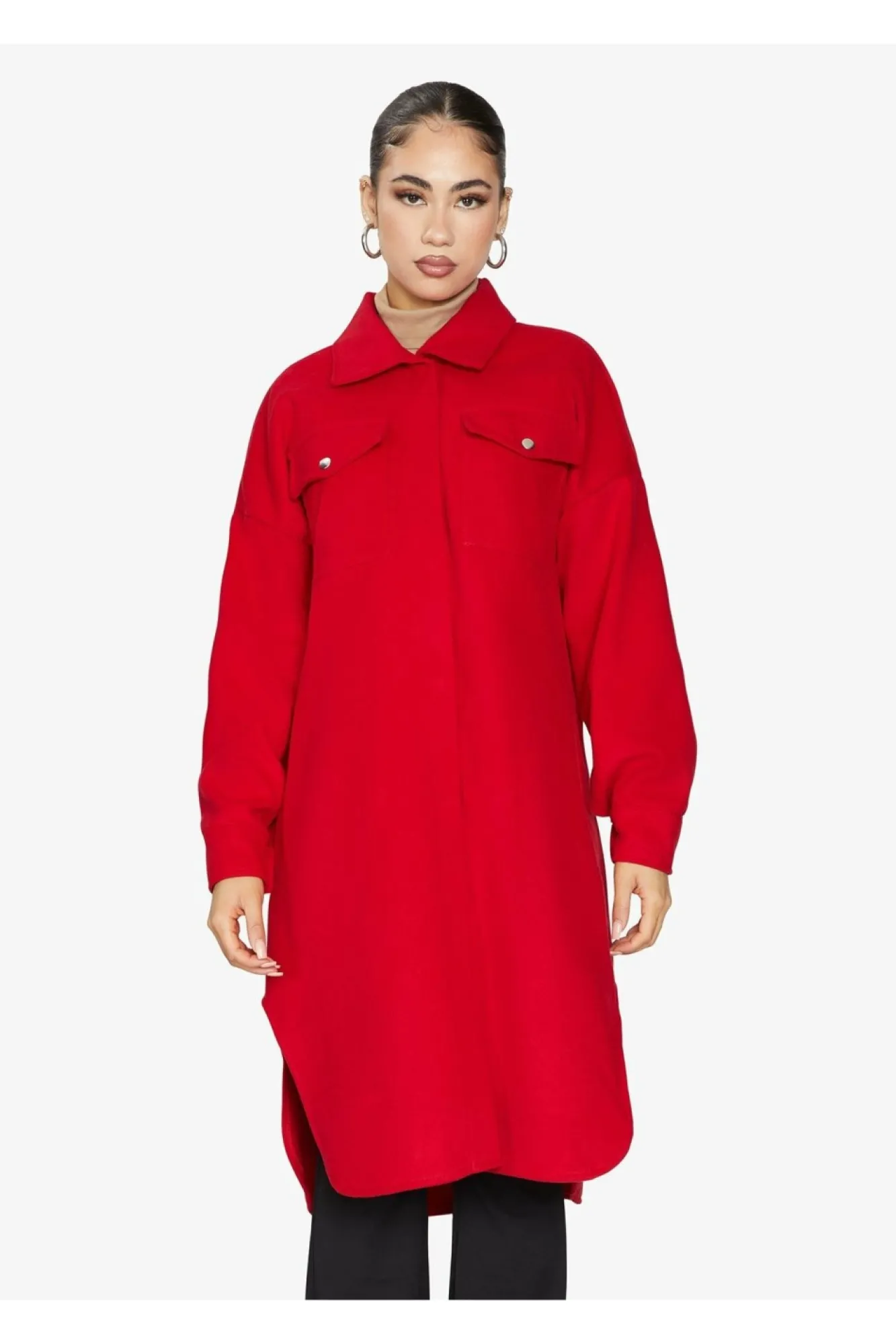 Outerwear^De La Creme Fashions Oversized Longline Shacket