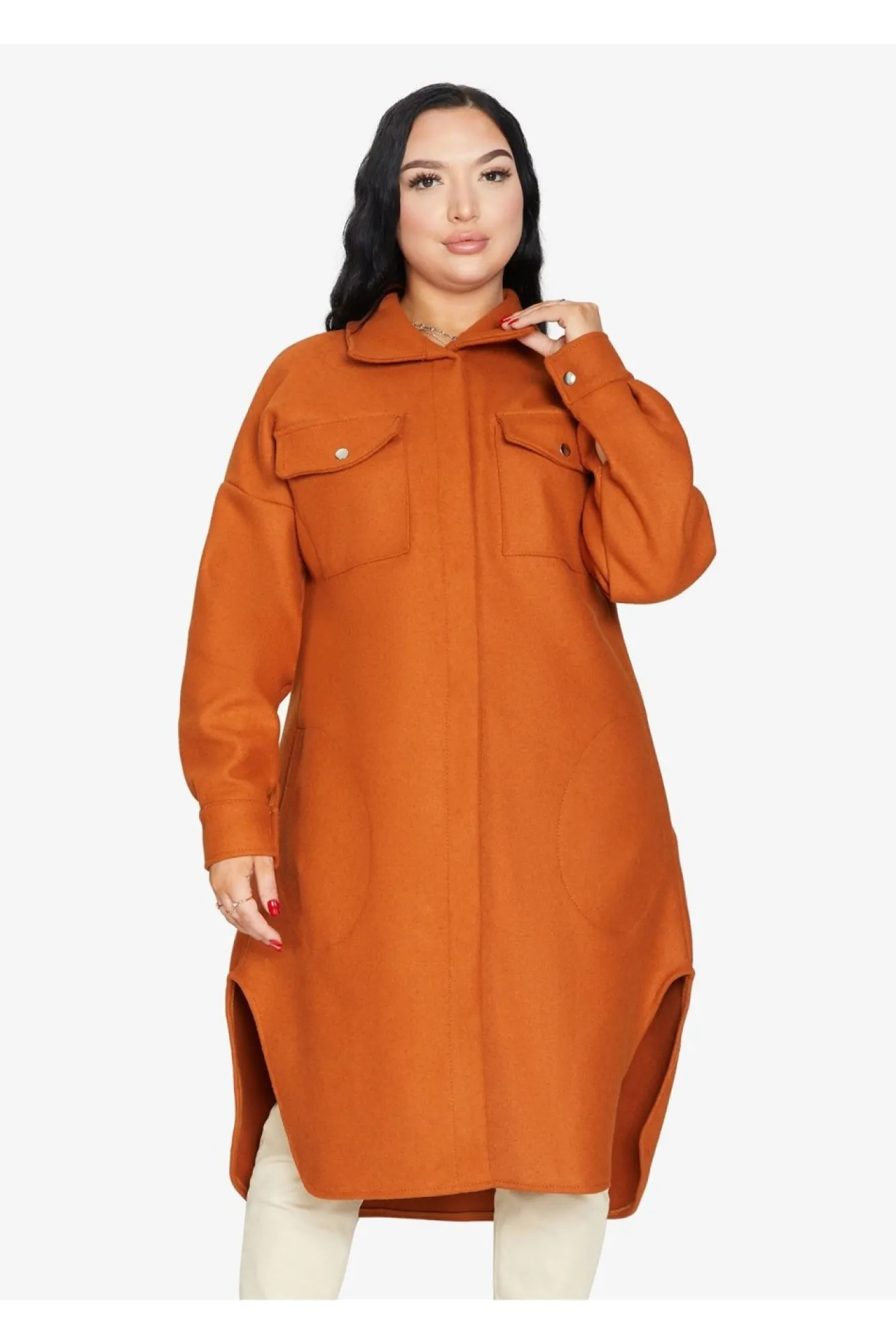 Outerwear^De La Creme Fashions Oversized Longline Shacket