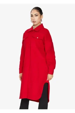Outerwear^De La Creme Fashions Oversized Longline Shacket