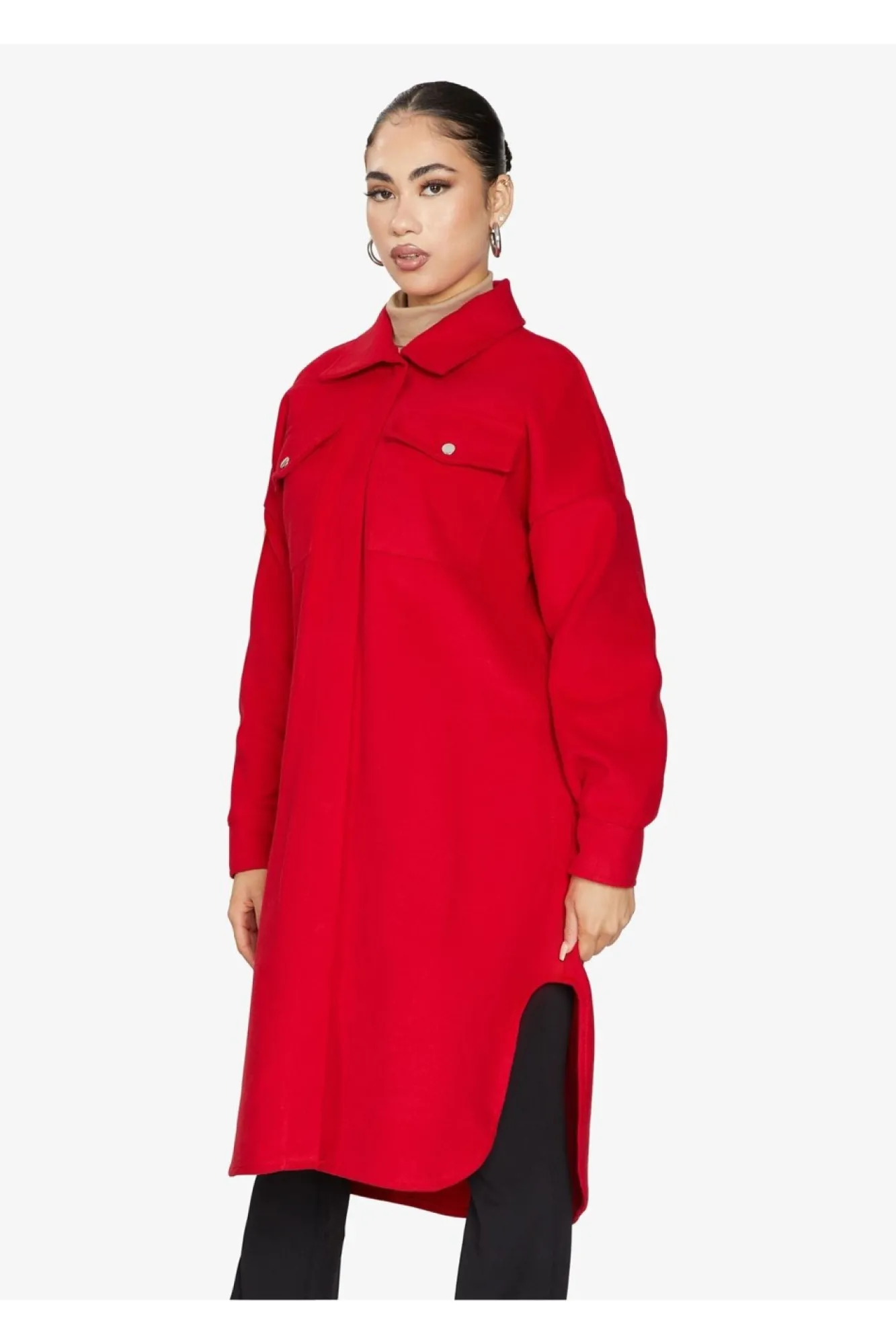 Outerwear^De La Creme Fashions Oversized Longline Shacket