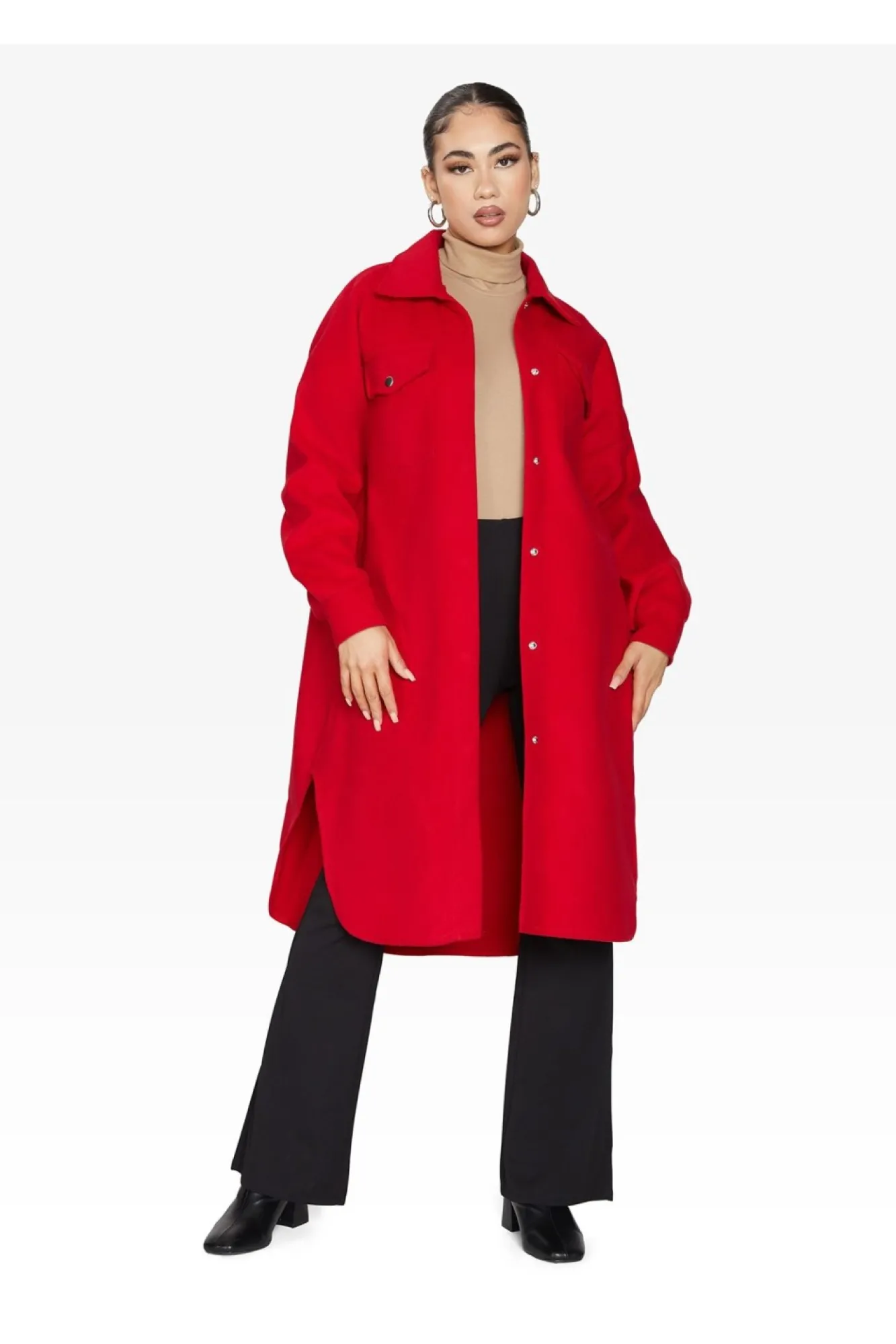 Outerwear^De La Creme Fashions Oversized Longline Shacket
