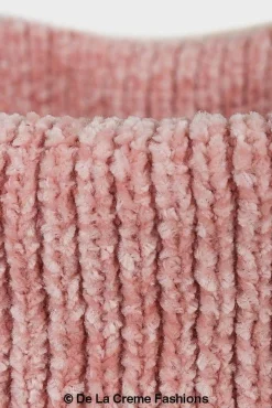 Jumpers^De La Creme Fashions Pink Roll Neck Chenille Jumper Salmonpink