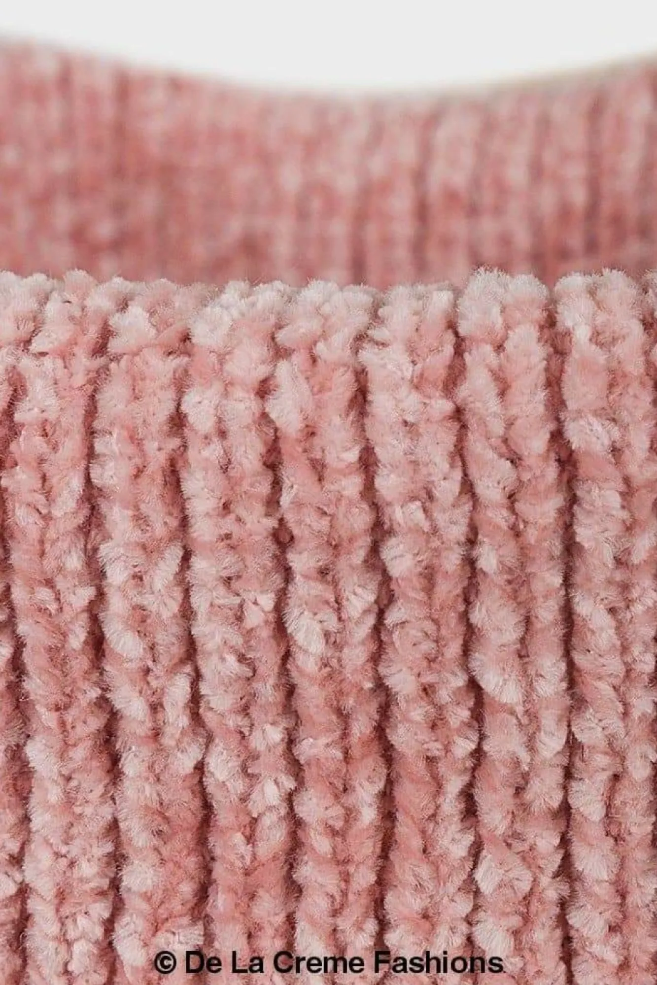 Jumpers^De La Creme Fashions Pink Roll Neck Chenille Jumper Salmonpink