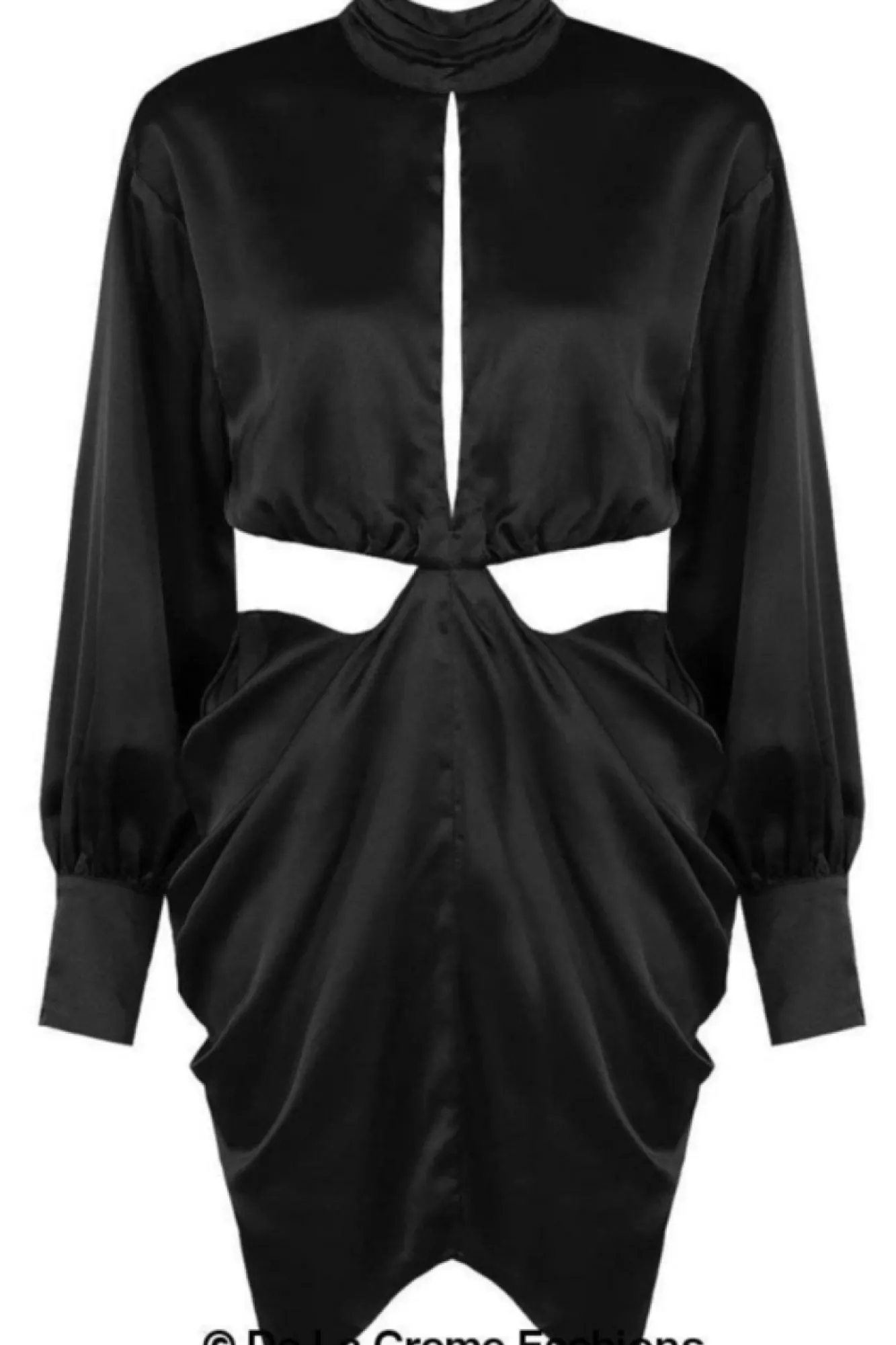 Mini Dresses^De La Creme Fashions Pleated High Neck Cut Out Mini Dress