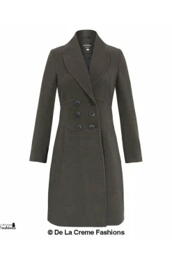 Outerwear^De La Creme Fashions Slim Fit Double Breast Roll Collar Coat