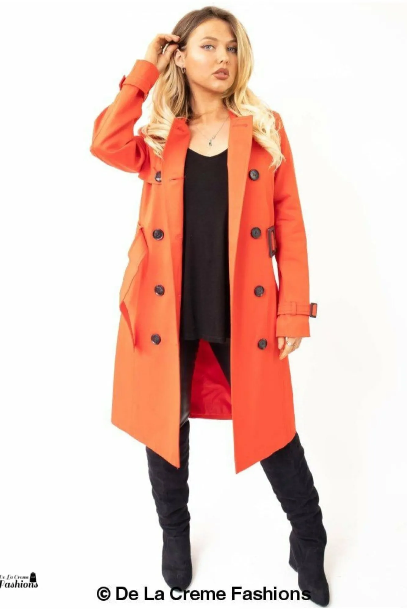 Outerwear^De La Creme Fashions Slim Fit Lightweight Trench Coat