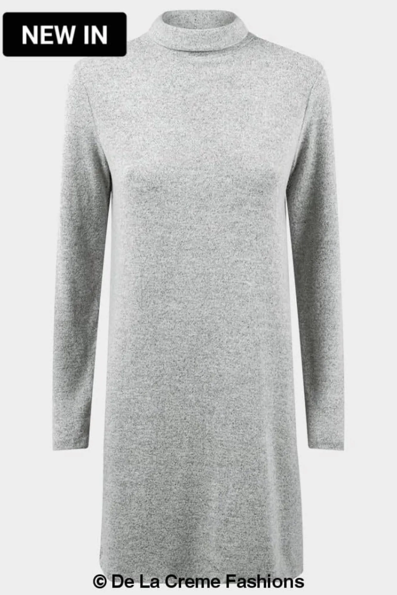 Jumpers^De La Creme Fashions Soft Fleece Jumper Dress Grey