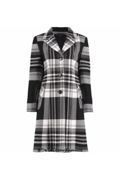 Outerwear^De La Creme Fashions Tartan Check Single Breasted Coat