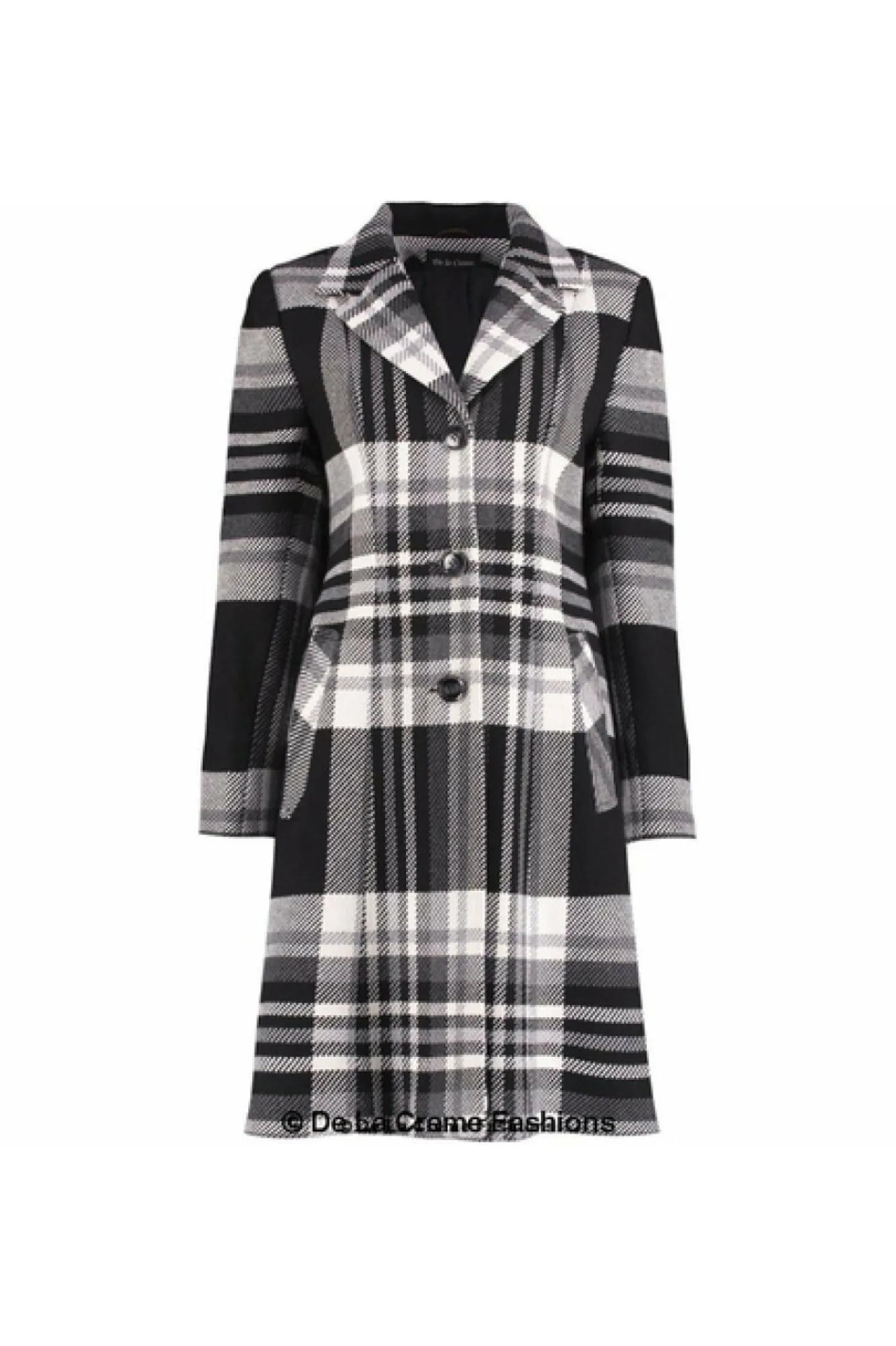 Outerwear^De La Creme Fashions Tartan Check Single Breasted Coat