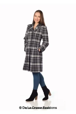 Outerwear^De La Creme Fashions Tartan Check Single Breasted Coat