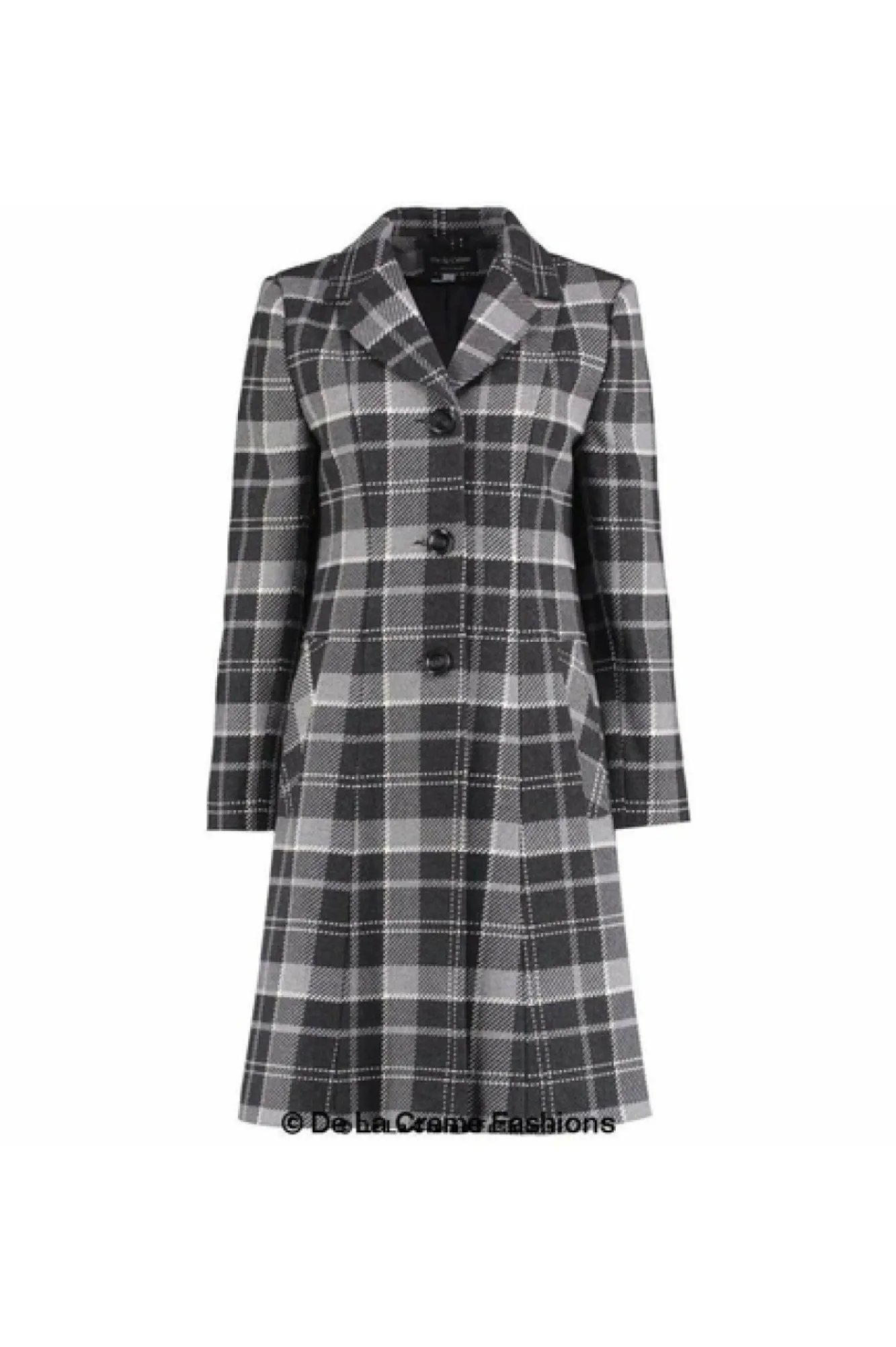 Outerwear^De La Creme Fashions Tartan Check Single Breasted Coat