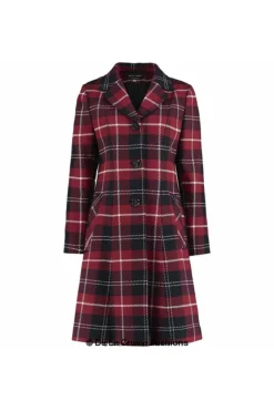 Outerwear^De La Creme Fashions Tartan Check Single Breasted Coat