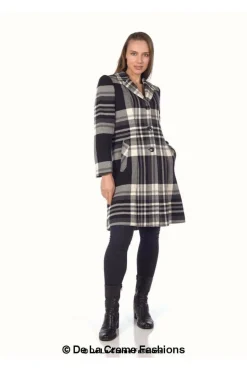 Outerwear^De La Creme Fashions Tartan Check Single Breasted Coat