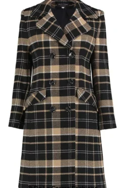 Outerwear^De La Creme Fashions Tartan Check Double Breasted Coat