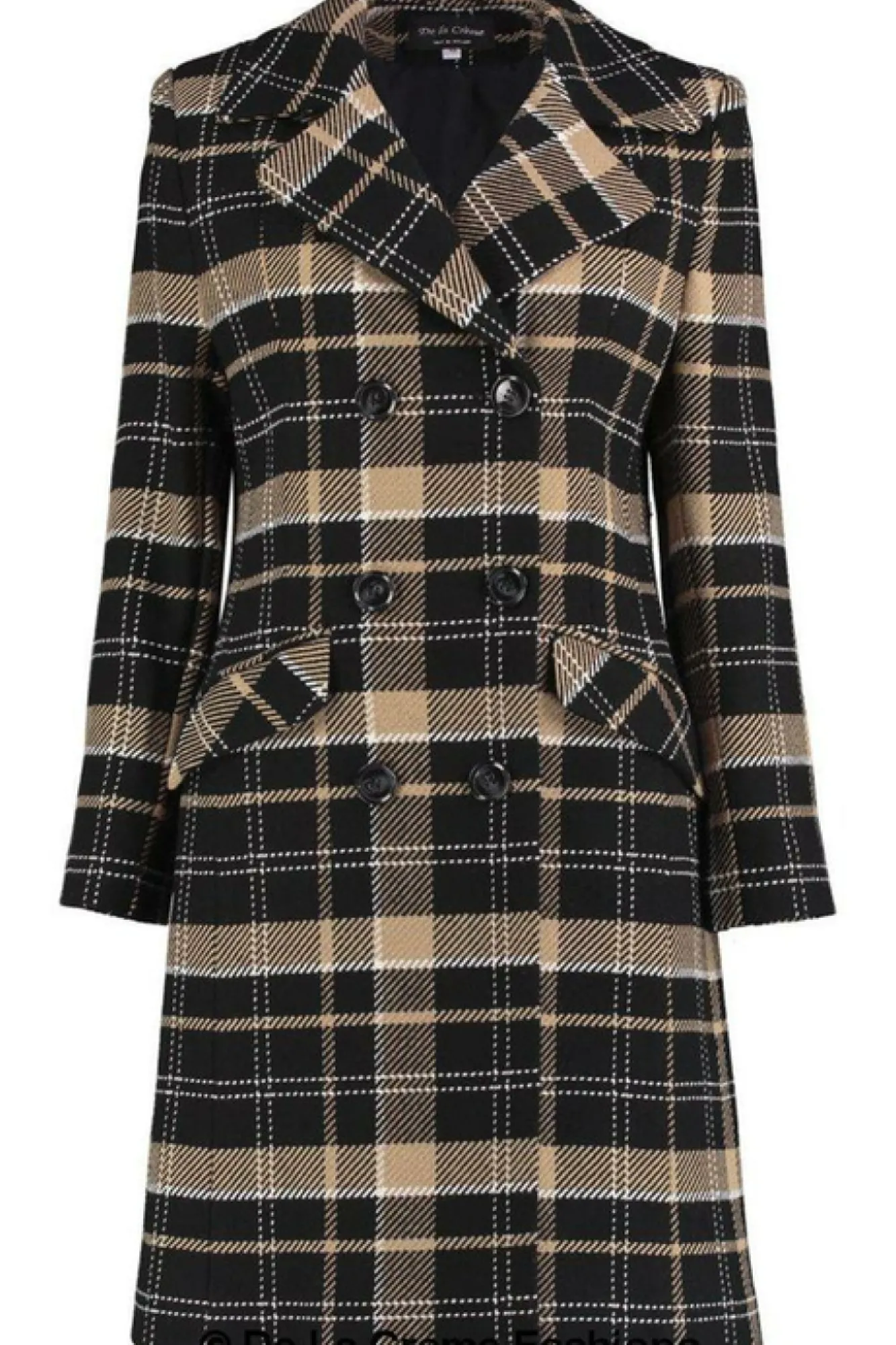 Outerwear^De La Creme Fashions Tartan Check Double Breasted Coat