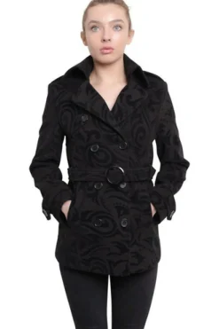 Outerwear^De La Creme Fashions Tribal Print Double Breasted Short Coat