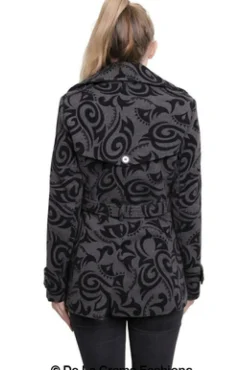Outerwear^De La Creme Fashions Tribal Print Double Breasted Short Coat