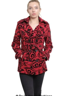 Outerwear^De La Creme Fashions Tribal Print Double Breasted Short Coat