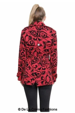 Outerwear^De La Creme Fashions Tribal Print Double Breasted Short Coat