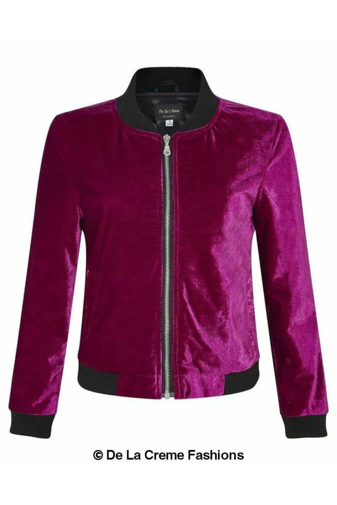 Outerwear^De La Creme Fashions Velvet Zip-Thru Varsity Bomber Jacket