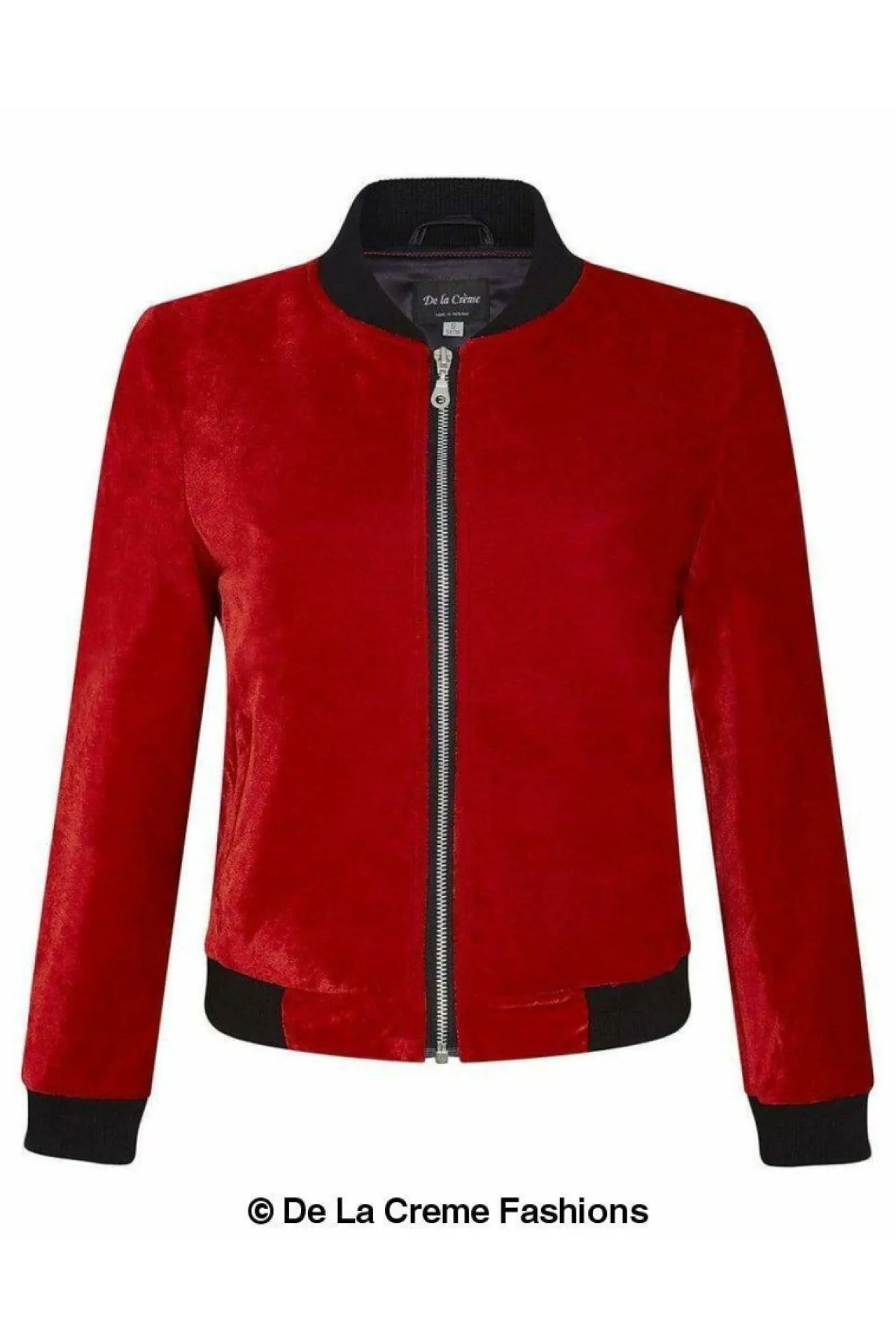 Outerwear^De La Creme Fashions Velvet Zip-Thru Varsity Bomber Jacket