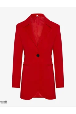 Outerwear^De La Creme Fashions Womens Curved Hem Longline Blazer