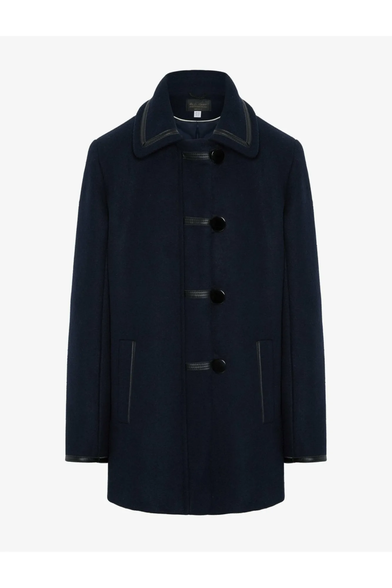 Outerwear^De La Creme Fashions Wool Blend Contrast Trim Coat