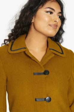 Outerwear^De La Creme Fashions Wool Blend Contrast Trim Coat