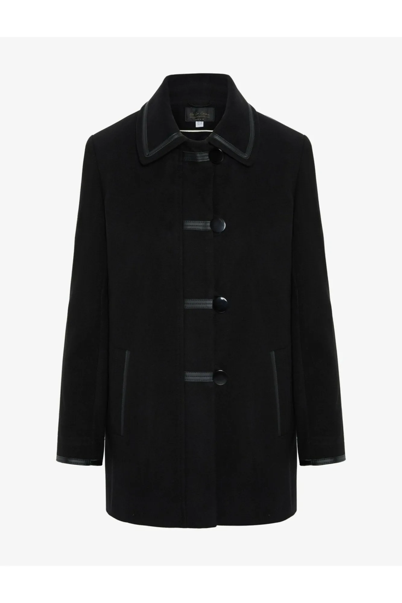 Outerwear^De La Creme Fashions Wool Blend Contrast Trim Coat