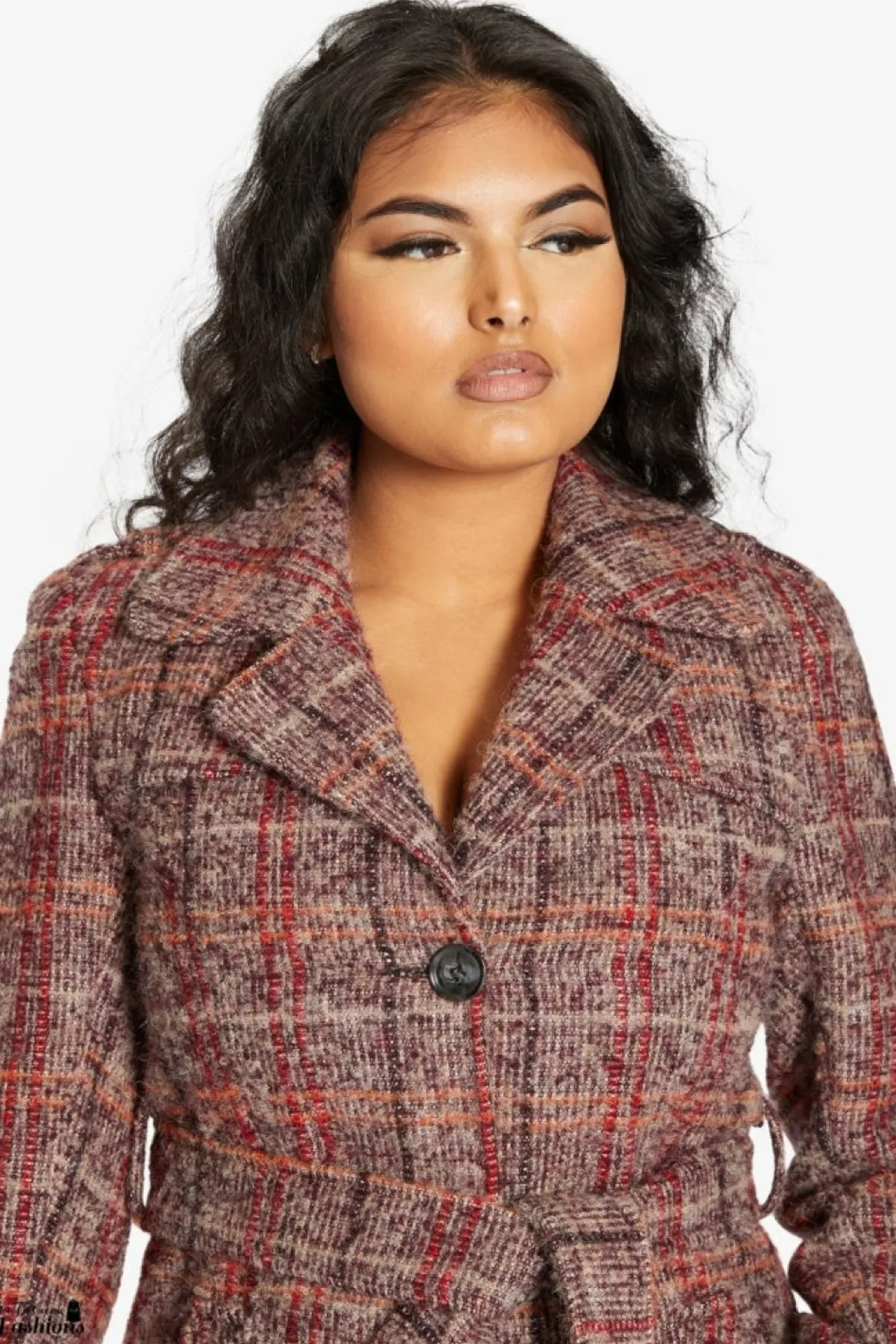 Outerwear^De La Creme Fashions Wool Blend Check Military Duster Coat