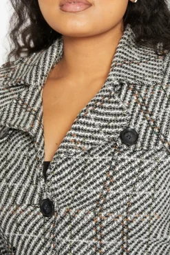 Outerwear^De La Creme Fashions Wool Blend Check Military Duster Coat