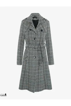 Outerwear^De La Creme Fashions Wool Blend Check Military Duster Coat
