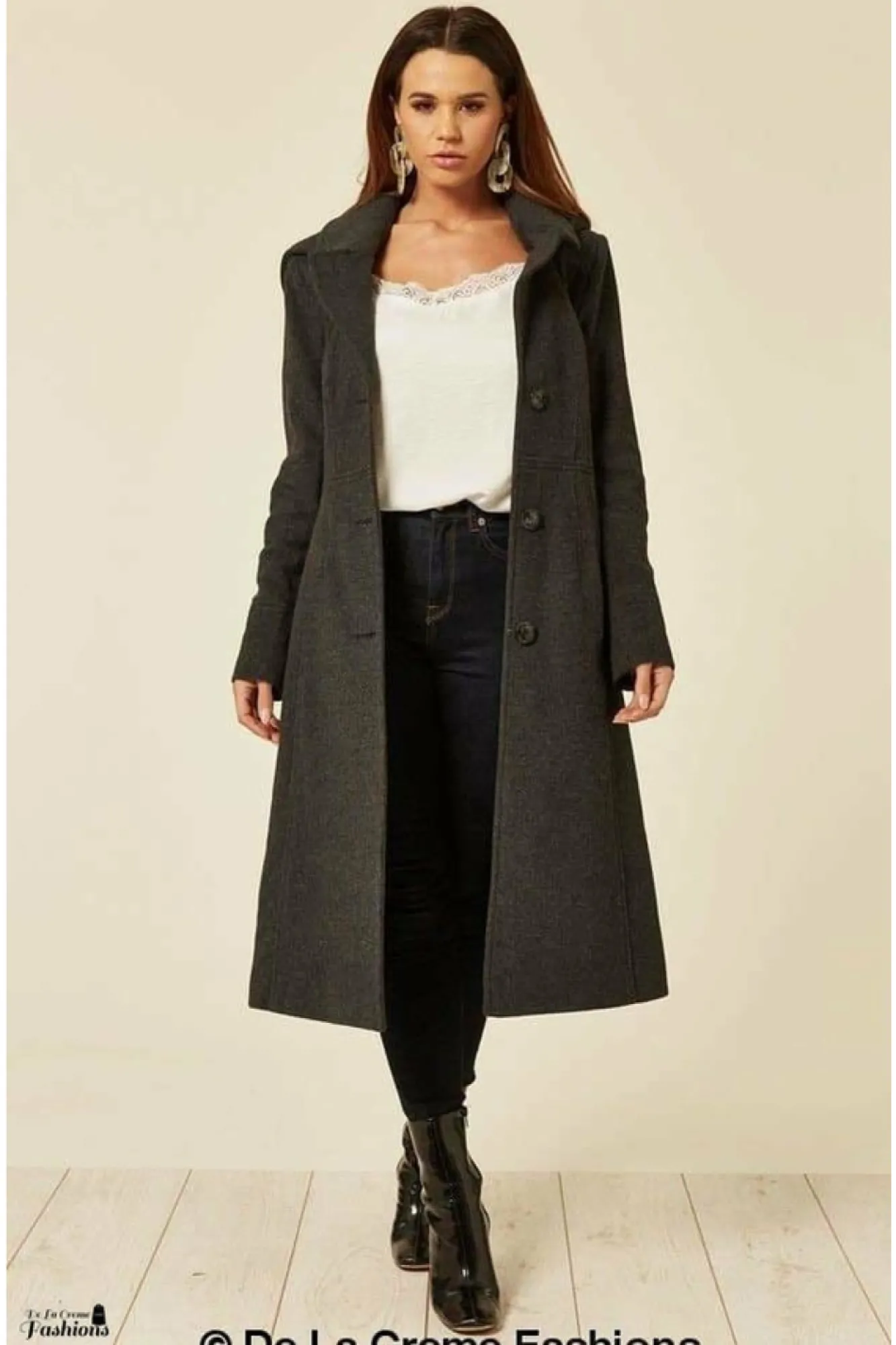 Outerwear^De La Creme Fashions Wool Blend Hooded Mid Length Coat