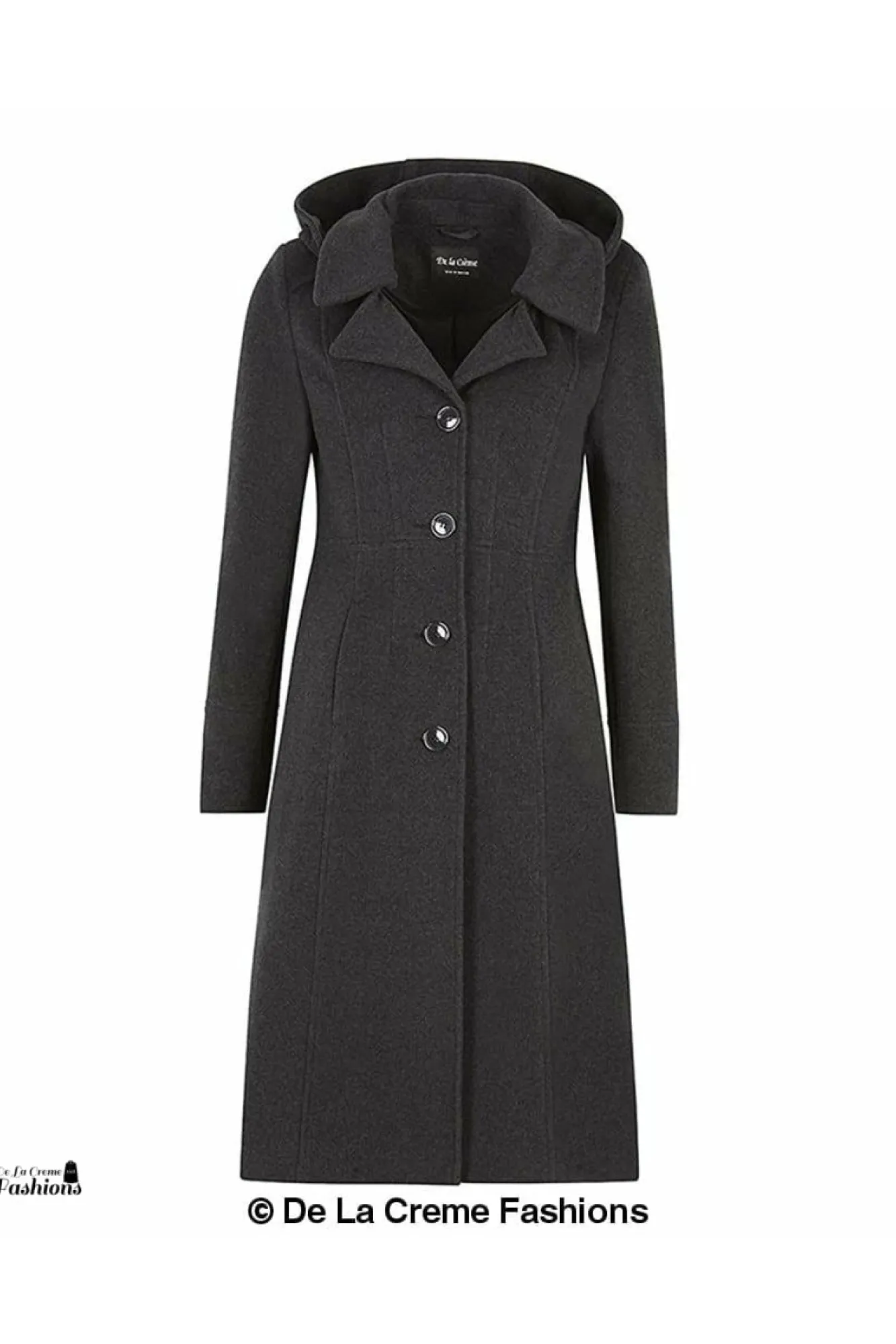 Outerwear^De La Creme Fashions Wool Blend Hooded Mid Length Coat