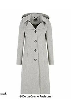 Outerwear^De La Creme Fashions Wool Blend Hooded Mid Length Coat