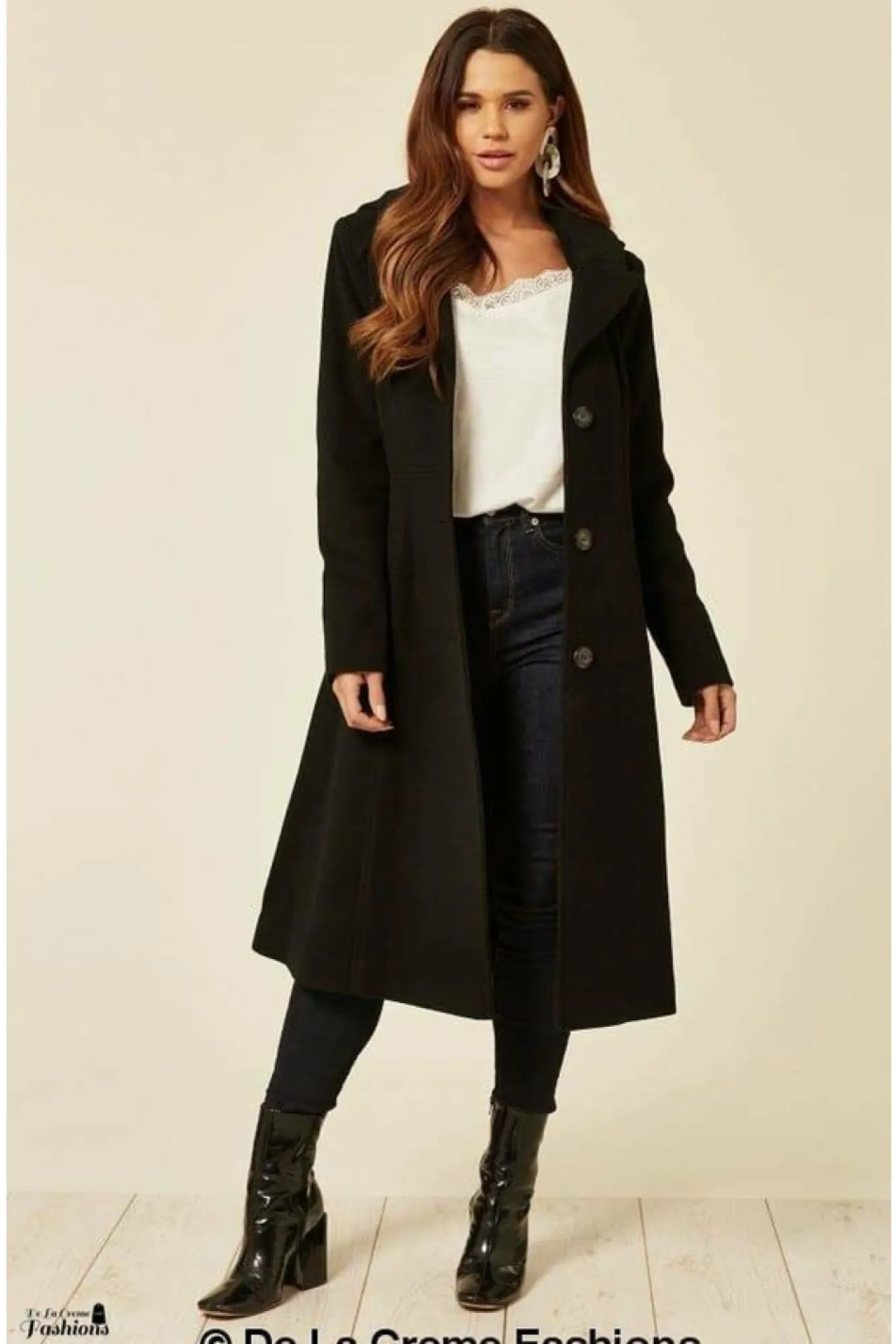 Outerwear^De La Creme Fashions Wool Blend Hooded Mid Length Coat