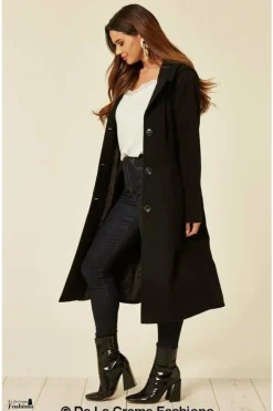 Outerwear^De La Creme Fashions Wool Blend Hooded Mid Length Coat