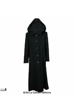 Outerwear^De La Creme Fashions Wool Blend Faux Fur Trim Hood Long Coat