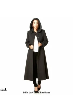 Outerwear^De La Creme Fashions Wool Blend Faux Fur Trim Hood Long Coat
