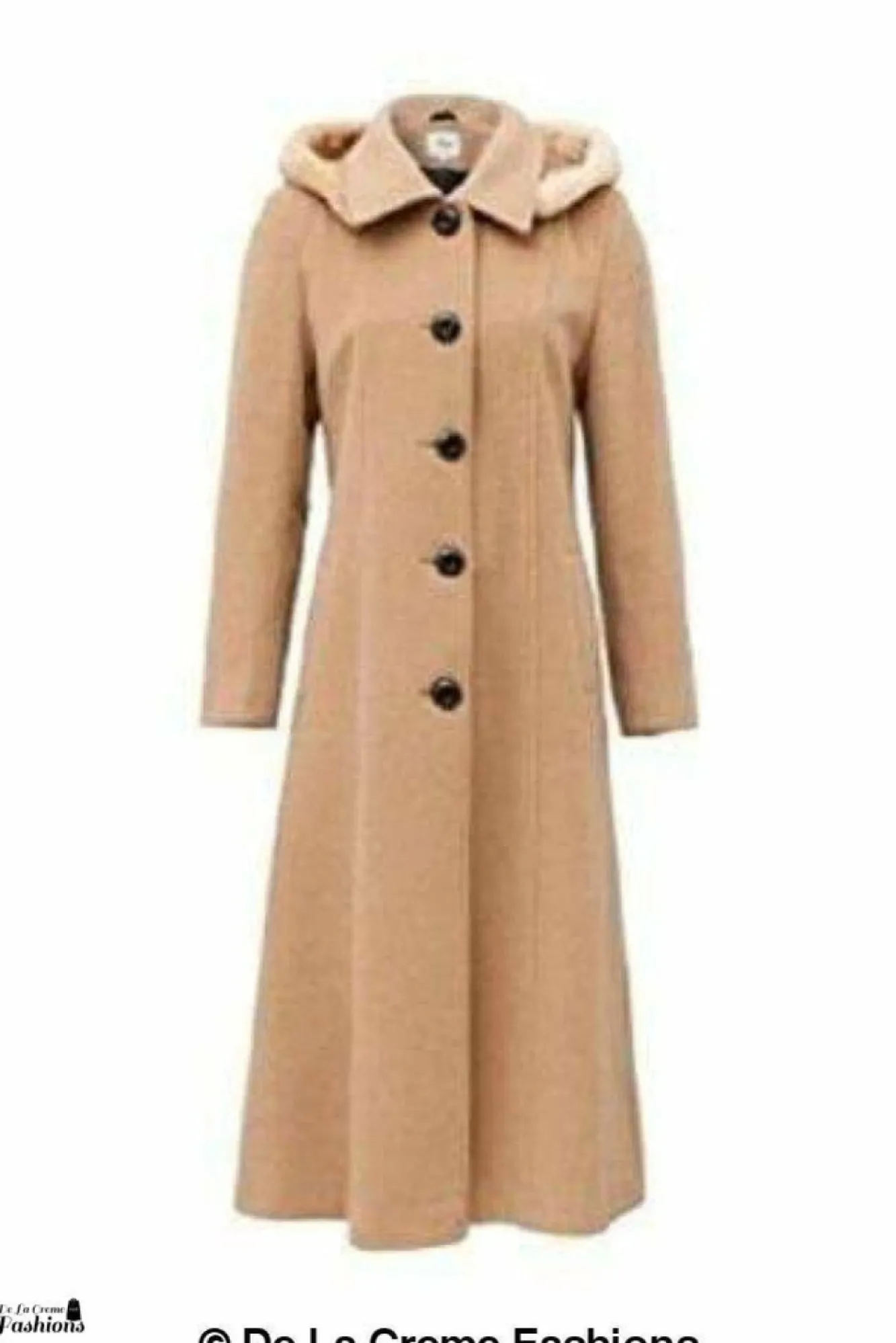 Outerwear^De La Creme Fashions Wool Blend Faux Fur Trim Hood Long Coat